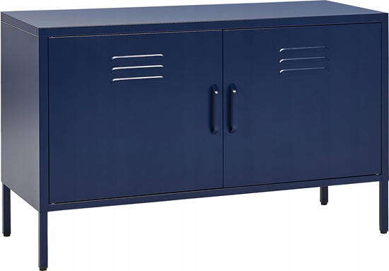 Изображение Beliani Szafka dwudrzwiowa metalowa ciemnoniebieska URIA!