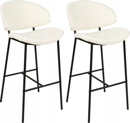 Picture of Beliani Tkanina Krzeso barowe Zestaw 2 Kremowy KIANA