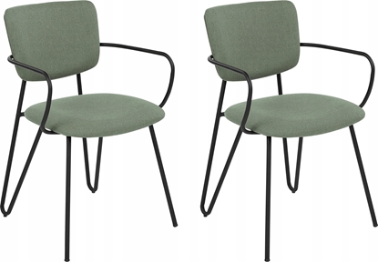 Picture of Beliani Tkanina Krzeso do jadalni Zestaw 2 Ciemnozielony ELKO