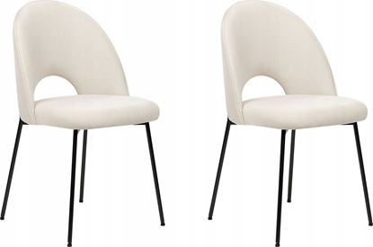 Attēls no Beliani Tkanina Krzeso do jadalni Zestaw 2 Jasnobeowy COVELO