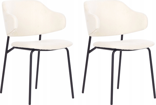 Picture of Beliani Tkanina Krzeso do jadalni Zestaw 2 Kremowy KENAI