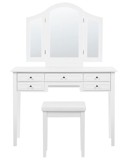 Picture of Beliani Toaletka z lustrem i stokiem LUMIERE Biay