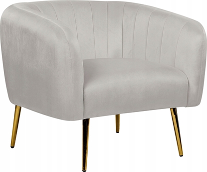 Attēls no Beliani Welur Fotel Jasnoszary LACONIA