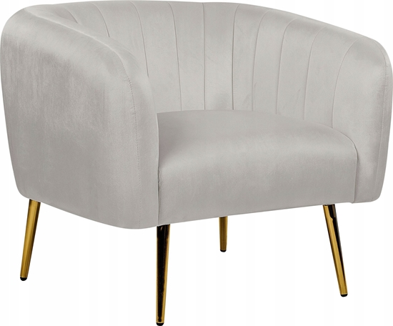 Picture of Beliani Welur Fotel Jasnoszary LACONIA