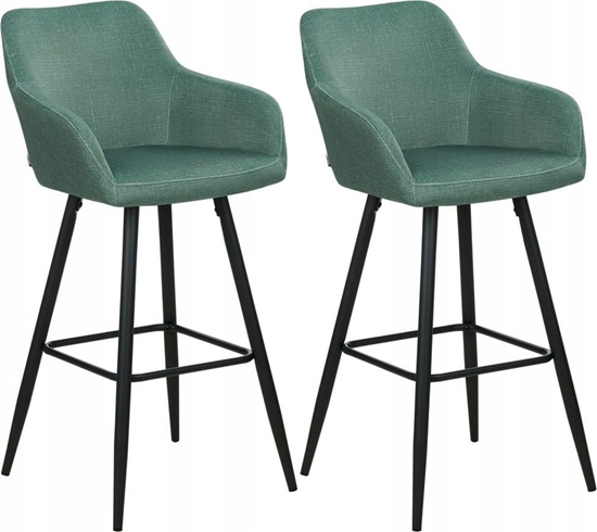 Picture of Beliani Welur Krzeso barowe Zestaw 2 Ciemnozielony CASMALIA