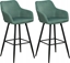 Изображение Beliani Welur Krzeso barowe Zestaw 2 Ciemnozielony CASMALIA