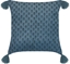 Picture of Beliani Welurowa poduszka dekoracyjna z frdzlami rolinny motyw 45 x 45 cm ciemnoniebieska RIBES!
