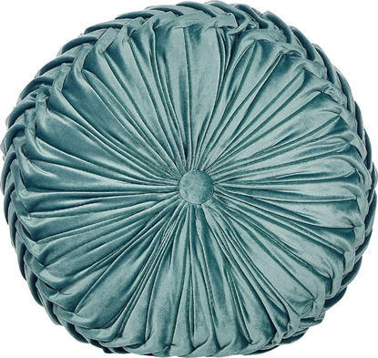 Attēls no Beliani Welurowa poduszka dekoracyjna z plisami  40 cm lazurowa UDALA