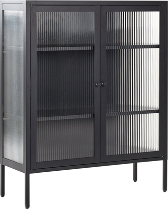Attēls no Beliani Witryna dwudrzwiowa metalowa czarna LERRYN