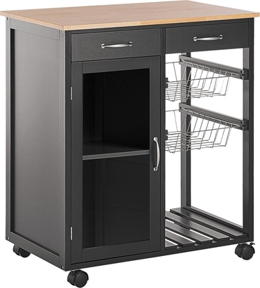 Изображение Beliani Wózek kuchenny 2 szuflady czarny BOVES