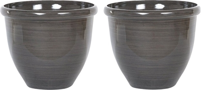 Picture of Beliani Zestaw 2 doniczek  44 cm brzowy TESALIA