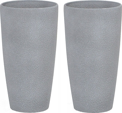 Picture of Beliani Zestaw 2 doniczek 23 x 23 x 42 cm szary ABDERA
