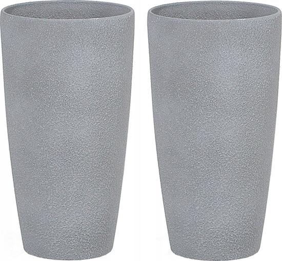 Picture of Beliani Zestaw 2 doniczek 23 x 23 x 42 cm szary ABDERA