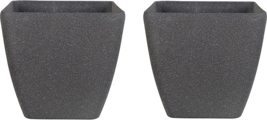 Picture of Beliani Zestaw 2 doniczek 34 x 34 x 34 cm ciemnoszare ZELI