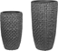 Изображение Beliani Zestaw 2 doniczek na kwiaty z technorattanu czarny CEDRUS