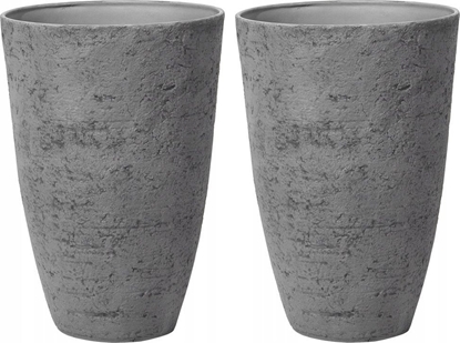 Attēls no Beliani Zestaw 2 doniczek okrga 51 x 51 x 71 cm szary CAMIA