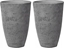 Attēls no Beliani Zestaw 2 doniczek okrga 51 x 51 x 71 cm szary CAMIA