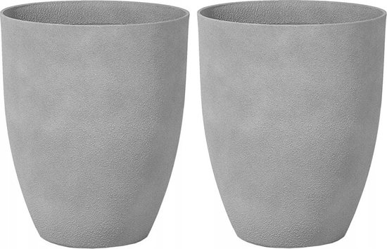 Picture of Beliani Zestaw 2 doniczek okrgy 43 x 43 x 52 cm szary CROTON