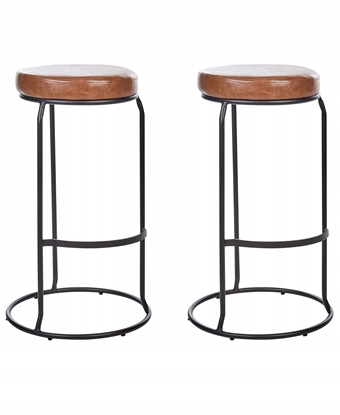 Picture of Beliani Zestaw 2 hokerów barowych MILROY Ekoskóra Brzowy