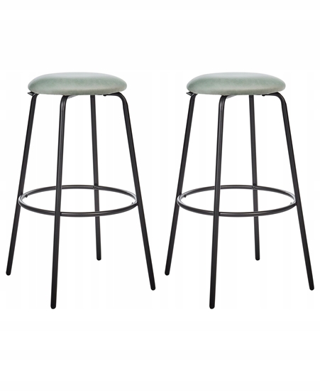 Picture of Beliani Zestaw 2 hokerów barowych MORTON Welur Mitowy