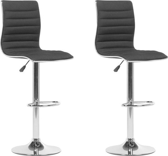 Picture of Beliani Zestaw 2 hokerów barowych regulowanych czarny LUCERNE