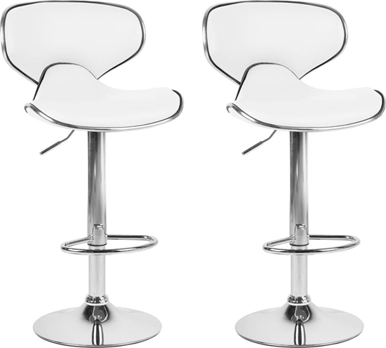 Picture of Beliani Zestaw 2 hokerów barowych regulowanych ekoskóra biay CONWAY