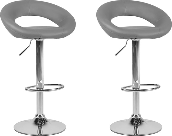 Picture of Beliani Zestaw 2 hokerów barowych regulowanych szary PEORIA