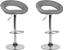 Изображение Beliani Zestaw 2 hokerów barowych regulowanych szary PEORIA
