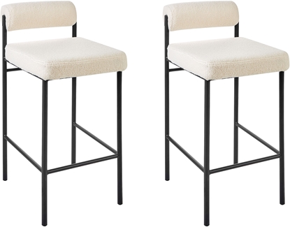 Изображение Beliani Zestaw 2 krzese barowych AMAYA Boucle Zamana biel