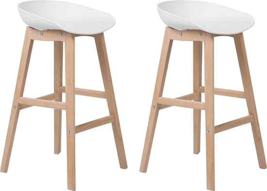 Изображение Beliani Zestaw 2 krzese barowych biay MICCO!