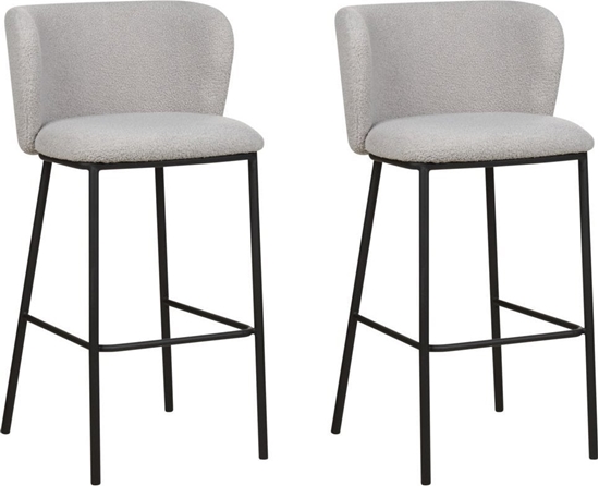 Picture of Beliani Zestaw 2 krzese barowych boucle szary MINA