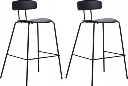 Picture of Beliani Zestaw 2 krzese barowych czarny SIBLEY
