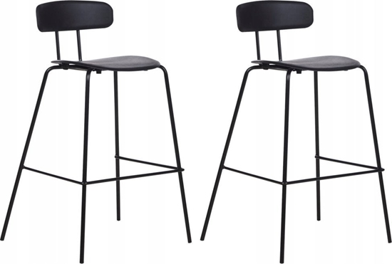 Picture of Beliani Zestaw 2 krzese barowych czarny SIBLEY