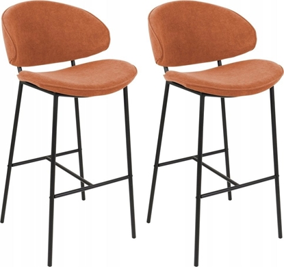 Picture of Beliani Zestaw 2 krzese barowych pomaraczowy KIANA