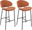 Изображение Beliani Zestaw 2 krzese barowych pomaraczowy KIANA