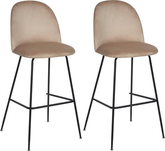 Picture of Beliani Zestaw 2 krzese barowych welurowy beowoszary ARCOLA