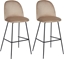 Picture of Beliani Zestaw 2 krzese barowych welurowy beowoszary ARCOLA
