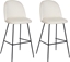 Изображение Beliani Zestaw 2 krzese barowych welurowy biay ARCOLA