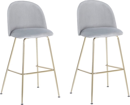 Picture of Beliani Zestaw 2 krzese barowych welurowy szary ARCOLA