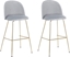 Attēls no Beliani Zestaw 2 krzese barowych welurowy szary ARCOLA