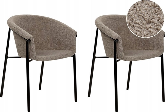 Picture of Beliani Zestaw 2 krzese do jadalni boucle beowoszary AMES