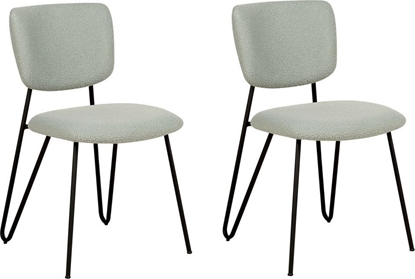Picture of Beliani Zestaw 2 krzese do jadalni boucle jasnozielone NELKO