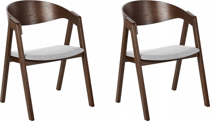 Picture of Beliani Zestaw 2 krzese do jadalni ciemne drewno z szarym YUBA!