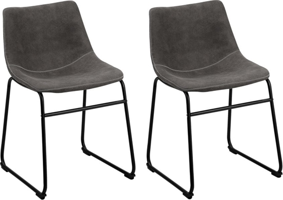 Picture of Beliani Zestaw 2 krzese do jadalni ciemnoszary BATAVIA