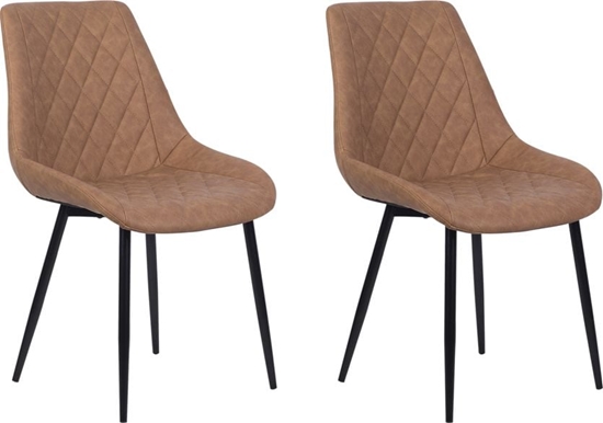 Picture of Beliani Zestaw 2 krzese do jadalni ekoskóra brzowy MARIBEL