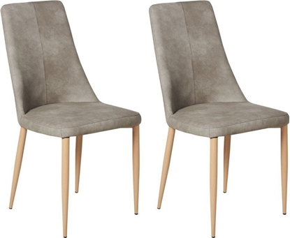 Attēls no Beliani Zestaw 2 krzese do jadalni ekoskóra jasnoszary CLAYTON!