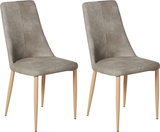 Изображение Beliani Zestaw 2 krzese do jadalni ekoskóra jasnoszary CLAYTON!