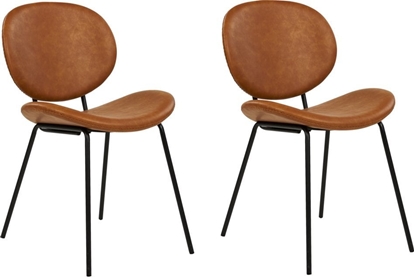 Attēls no Beliani Zestaw 2 krzese do jadalni ekoskóra zoty brz LUANA