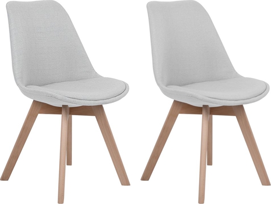 Изображение Beliani Zestaw 2 krzese do jadalni jasnoszary DAKOTA II