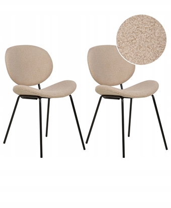 Attēls no Beliani Zestaw 2 krzese do jadalni LUANA Boucle Beowoszary